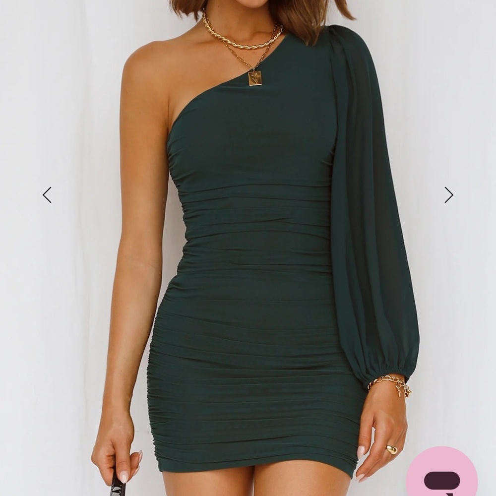 Hello Molly Party It Up Dress Forest Green
